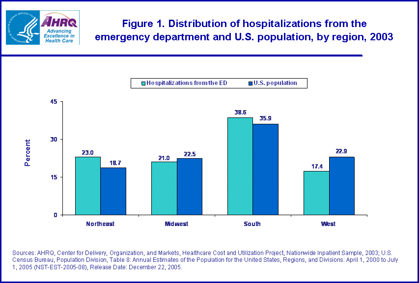 Figure 1: Pie chart of reasons for hospitalizations admitted through the emergency department in 2003